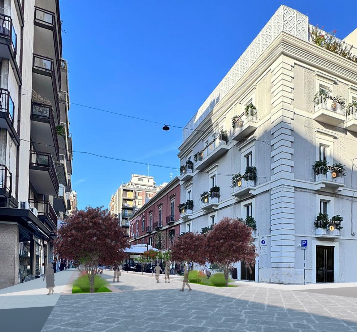 Un render del progetto di riqualificazione di via Argiro