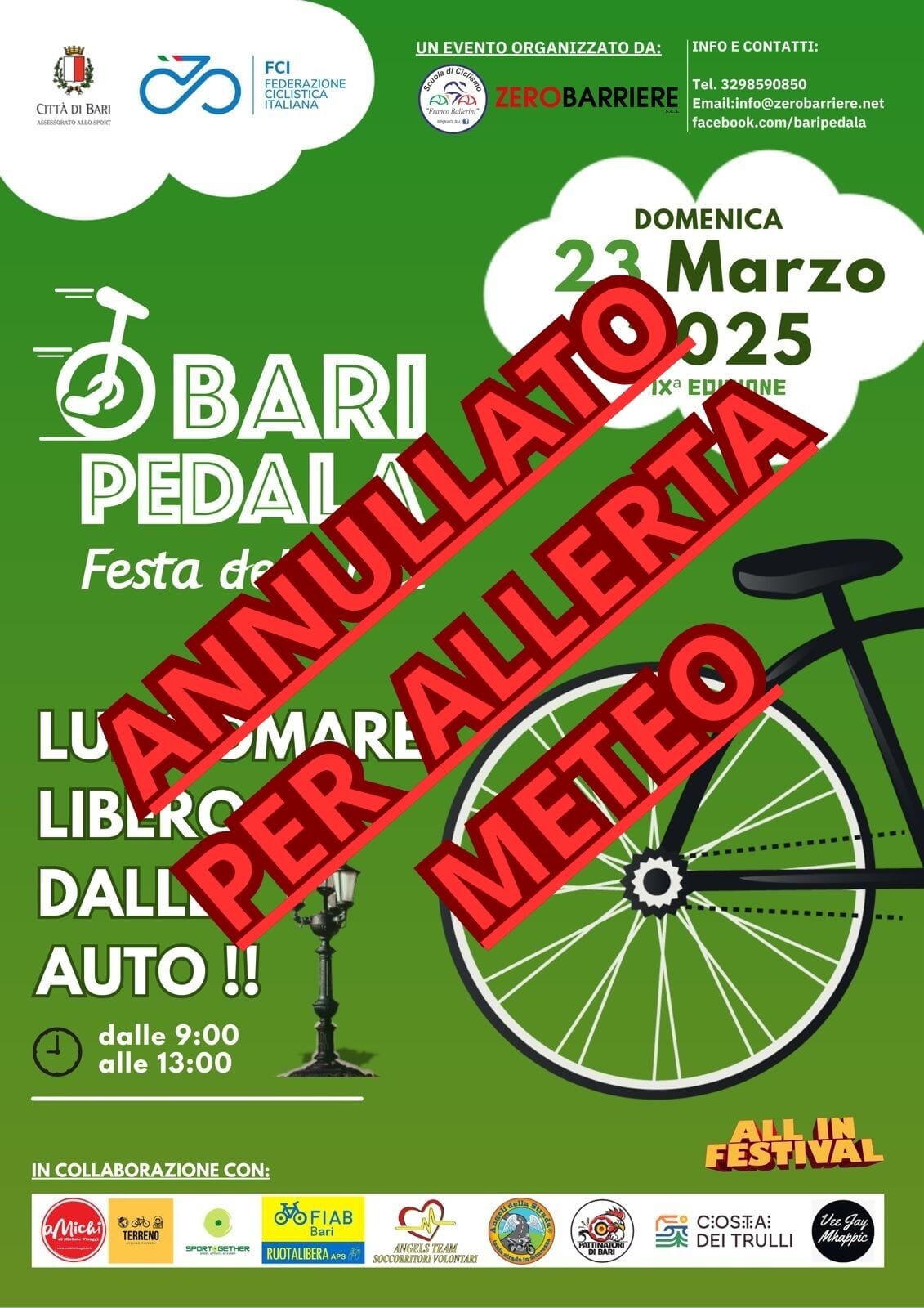 Il manifesto dell'evento cancellato Il manifesto dell'evento cancellato